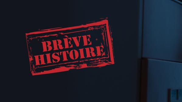 Tiroirs d'archives ouverts avec tampon "Brève histoire"
